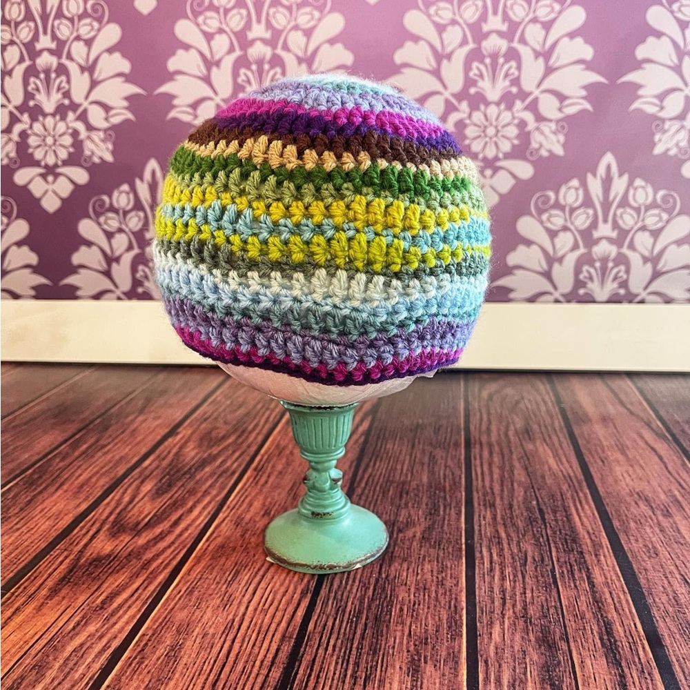 Crochet Colorful Wavy Beanie - Picture 2 of 5